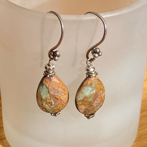 Jasper Earrings, Brown And Green Earrings, Natural Stone Earrings Boho Hippie - Picture 5 of 16
